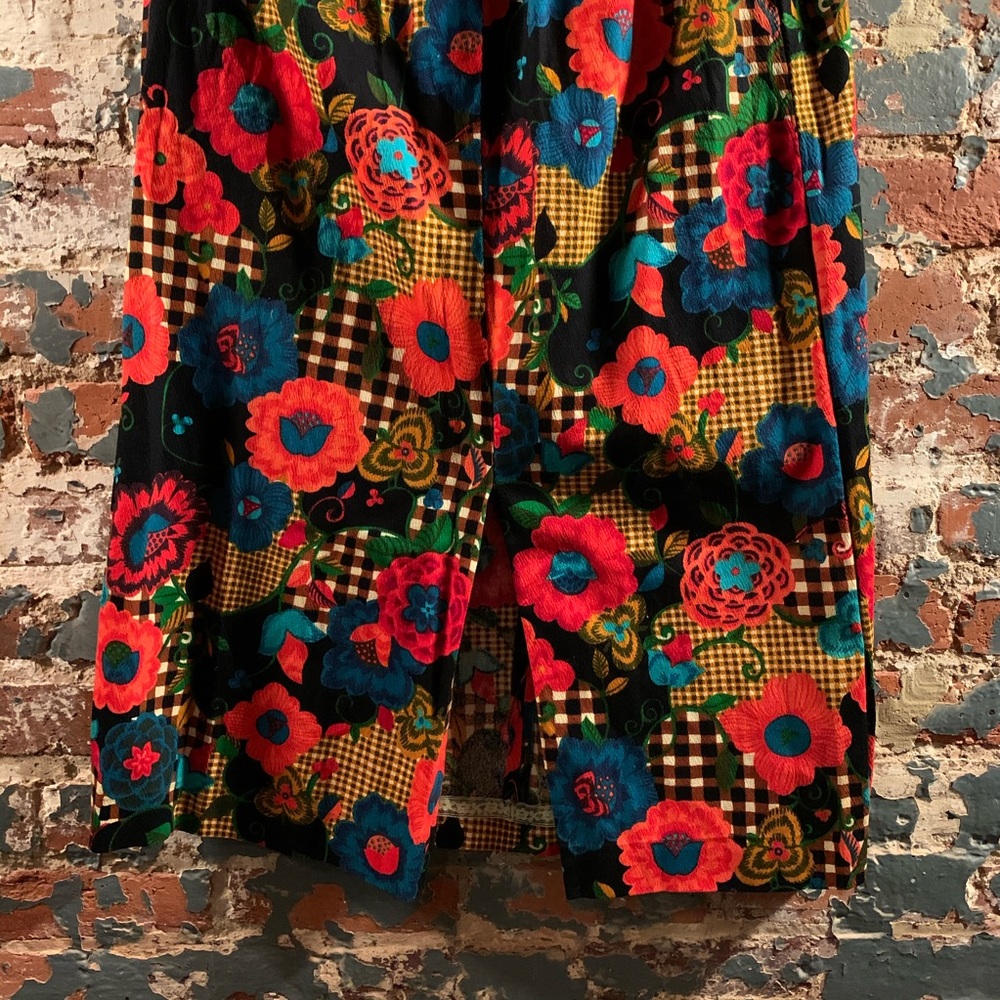 Vintage Handmade Vibrant Floral Patchwork Skirt - Picture 3 of 4